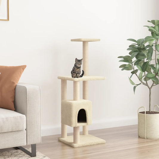 Arbre à chat avec griffoirs en sisal Crème 104 cm