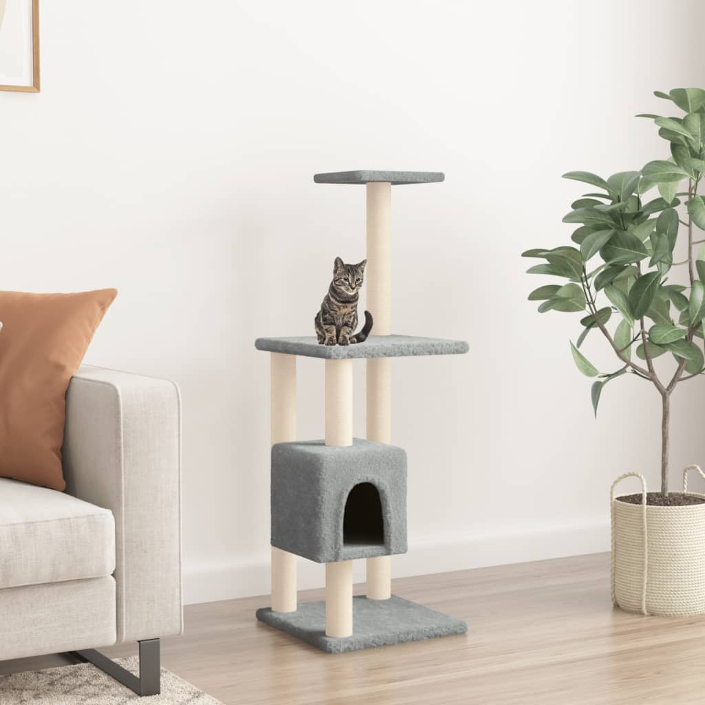 Arbre à chat avec griffoirs en sisal Gris clair 104 cm