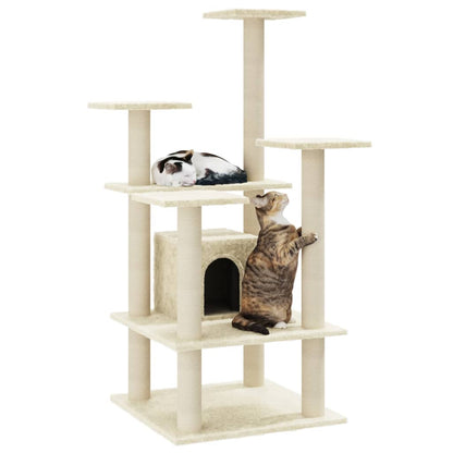 Arbre à chat avec griffoirs en sisal Crème 110 cm