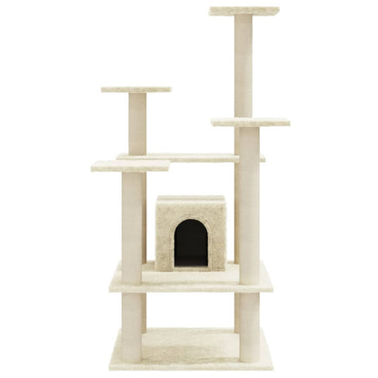 Arbre à chat avec griffoirs en sisal Crème 110 cm