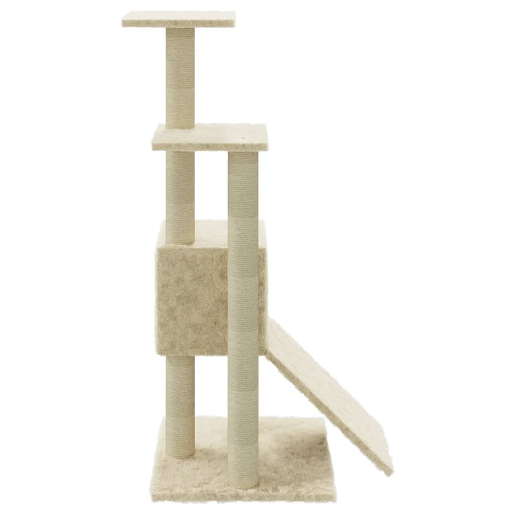 Arbre à chat avec griffoirs en sisal Crème 92 cm