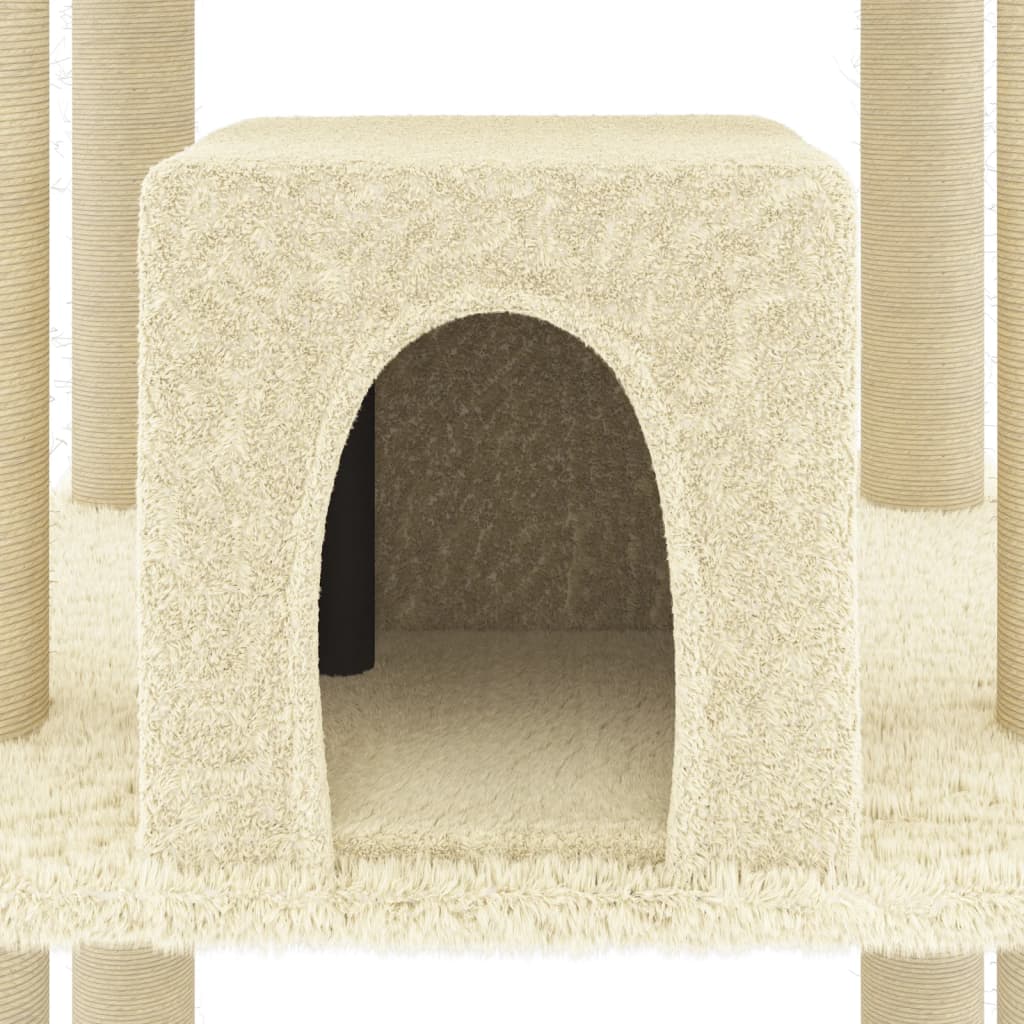 Arbre à chat avec griffoirs en sisal Crème 216 cm