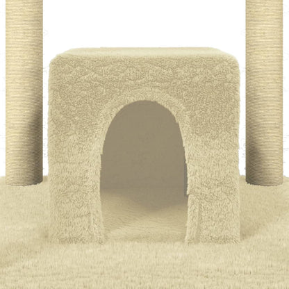 Arbre à chat avec griffoirs en sisal Crème 174 cm