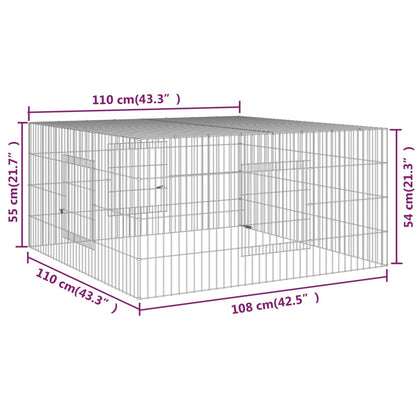 Cage à lapin 110x110x55 cm Fer galvanisé