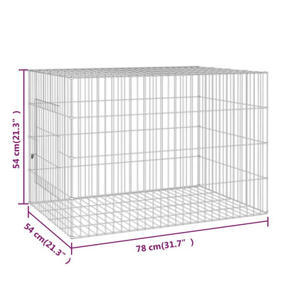 Cage à lapin 78x54x54 cm Fer galvanisé