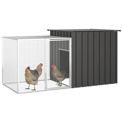 Cage pour poules Anthracite 200x91x100 cm Acier galvanisé