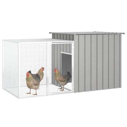 Cage pour poules Gris 200x91x100 cm Acier galvanisé