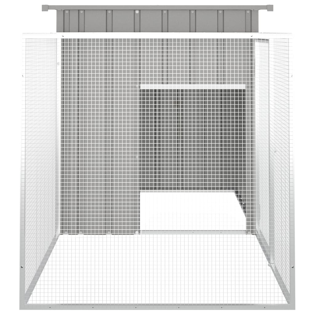 Cage pour poules Gris 200x91x100 cm Acier galvanisé