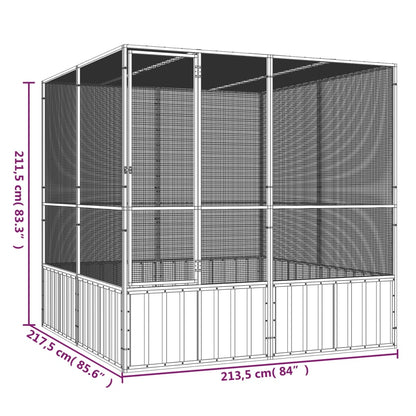 Cage à oiseaux Anthracite 213,5x217,5x211,5 cm Acier galvanisé