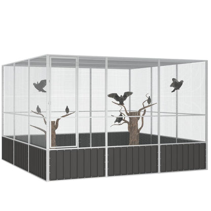 Cage à oiseaux Anthracite 302,5x324,5x211,5 cm Acier galvanisé