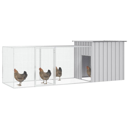 Cage pour poules Gris 300x91x100 cm Acier galvanisé