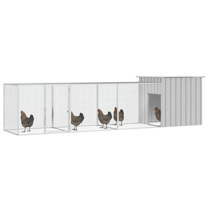 Cage pour poules Gris 400x91x100 cm Acier galvanisé