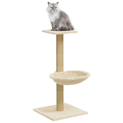 Arbre à chat avec griffoir en sisal Crème 74 cm