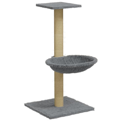 Arbre à chat avec griffoir en sisal Gris clair 74 cm