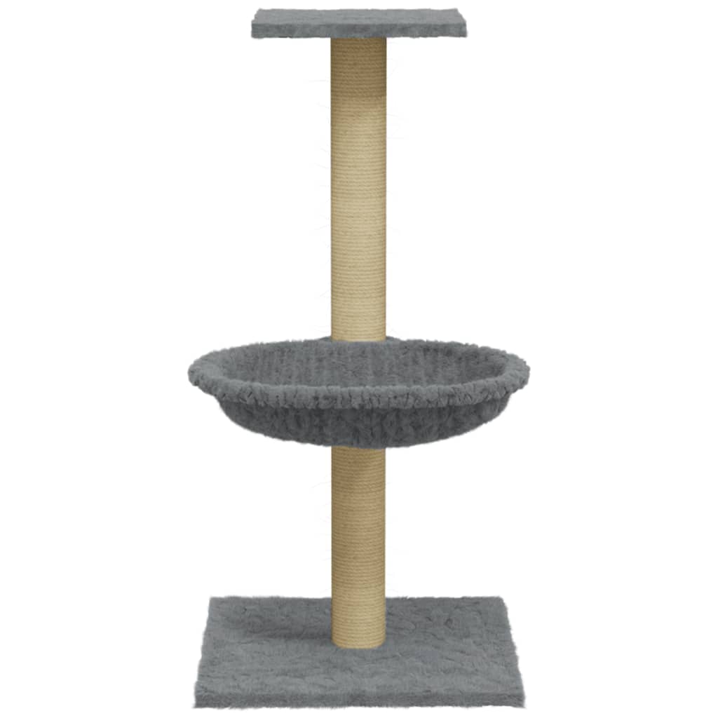 Arbre à chat avec griffoir en sisal Gris clair 74 cm