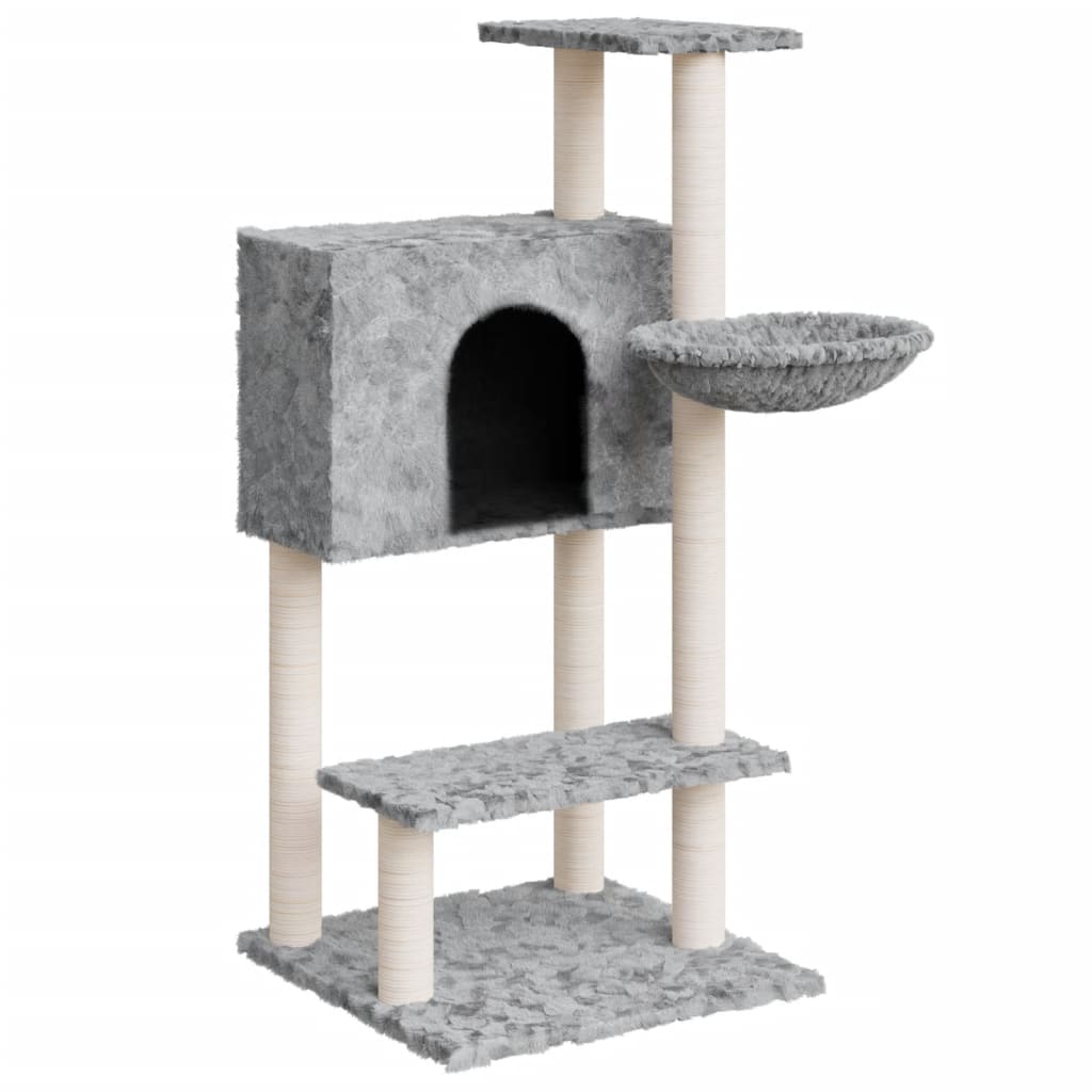 Arbre à chat avec griffoirs en sisal Gris clair 108,5 cm