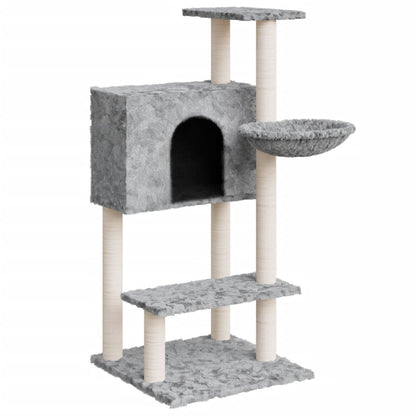 Arbre à chat avec griffoirs en sisal Gris clair 108,5 cm