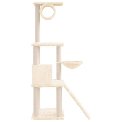 Arbre à chat avec griffoirs en sisal Crème 131 cm