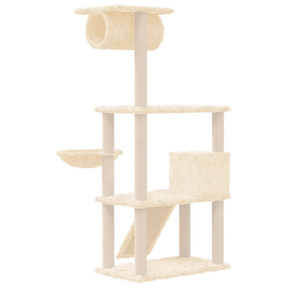 Arbre à chat avec griffoirs en sisal Crème 131 cm