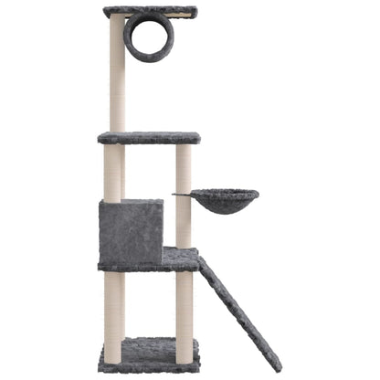 Arbre à chat avec griffoirs en sisal Gris foncé 131 cm