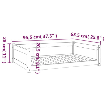 Lit pour chien 95,5x65,5x28 cm Bois de pin solide