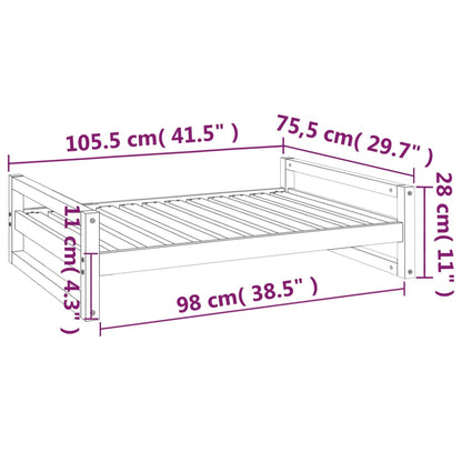 Lit pour chien 105,5x75,5x28 cm Bois de pin solide