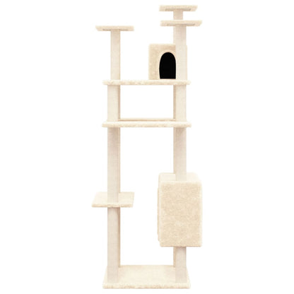 Arbre à chat avec griffoirs en sisal Crème 162 cm