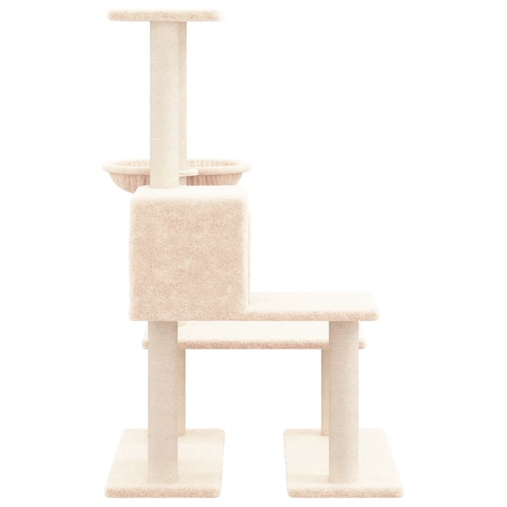 Arbre à chat avec griffoirs en sisal Crème 94,5 cm