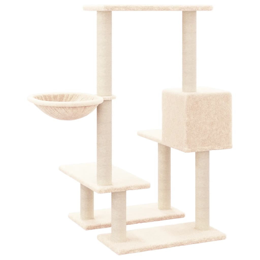 Arbre à chat avec griffoirs en sisal Crème 94,5 cm