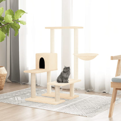 Arbre à chat avec griffoirs en sisal Crème 94,5 cm