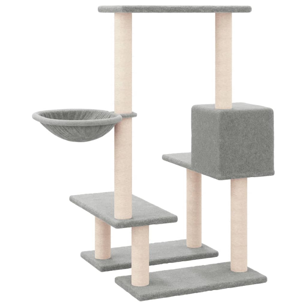 Arbre à chat avec griffoirs en sisal Gris clair 94,5 cm