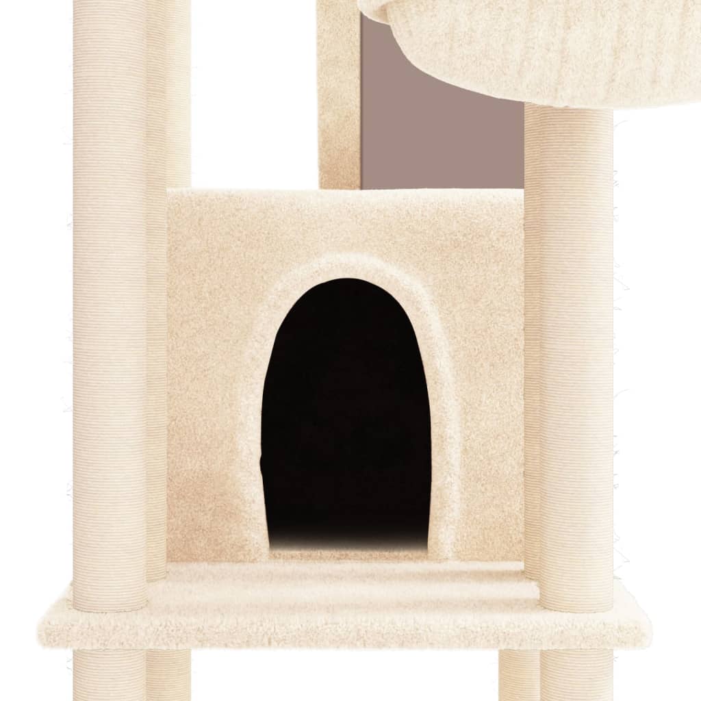 Arbre à chat avec griffoirs en sisal Crème 201 cm