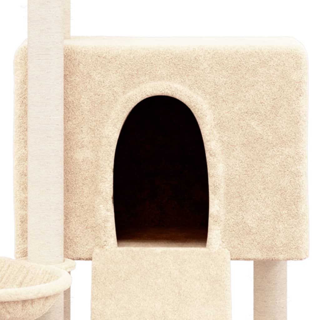 Arbre à chat avec griffoirs en sisal Crème 96 cm