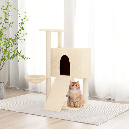 Arbre à chat avec griffoirs en sisal Crème 96 cm