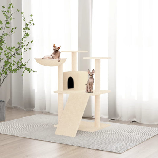 Arbre à chat avec griffoirs en sisal Crème 83 cm