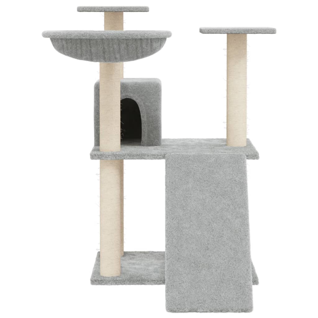 Arbre à chat avec griffoirs en sisal Gris clair 83 cm