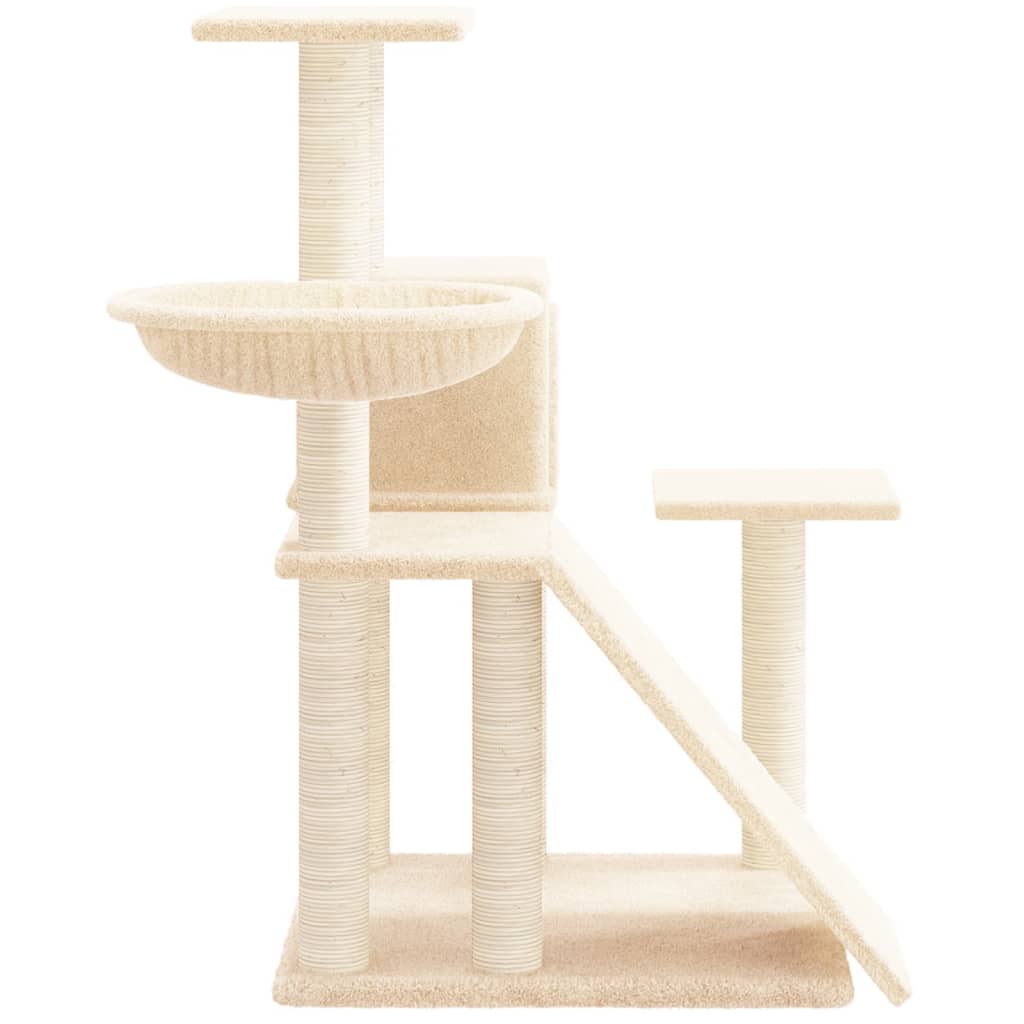 Arbre à chat avec griffoirs en sisal Crème 82 cm