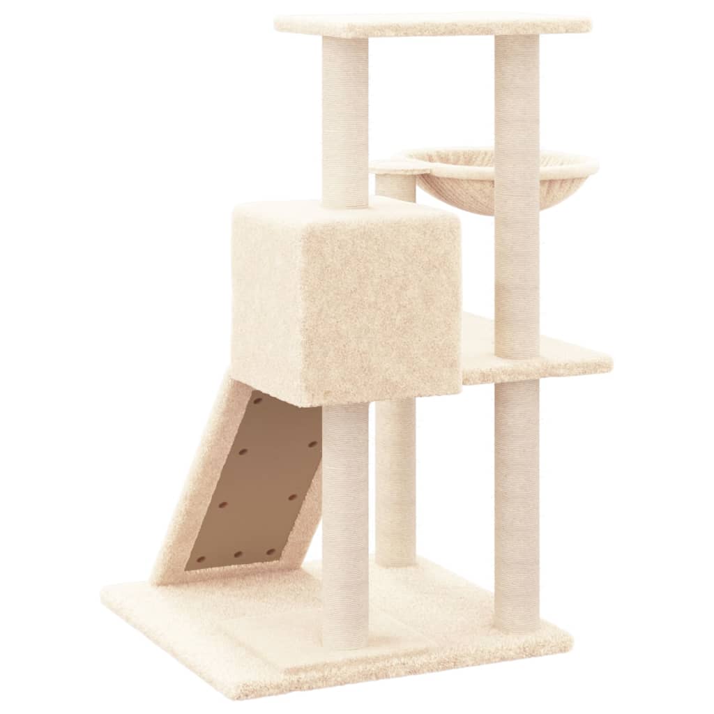 Arbre à chat avec griffoirs en sisal Crème 82 cm