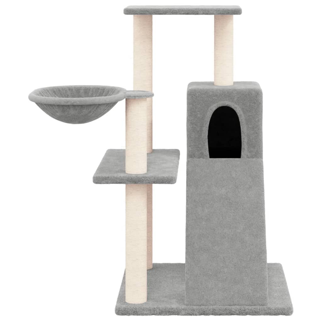 Arbre à chat avec griffoirs en sisal Gris clair 82 cm