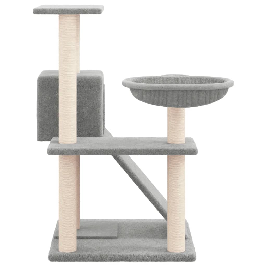 Arbre à chat avec griffoirs en sisal Gris clair 82 cm