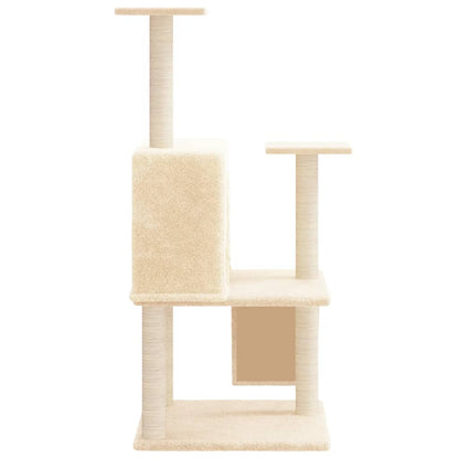 Arbre à chat avec griffoirs en sisal Crème 109 cm