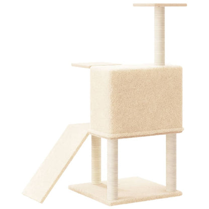 Arbre à chat avec griffoirs en sisal Crème 109 cm