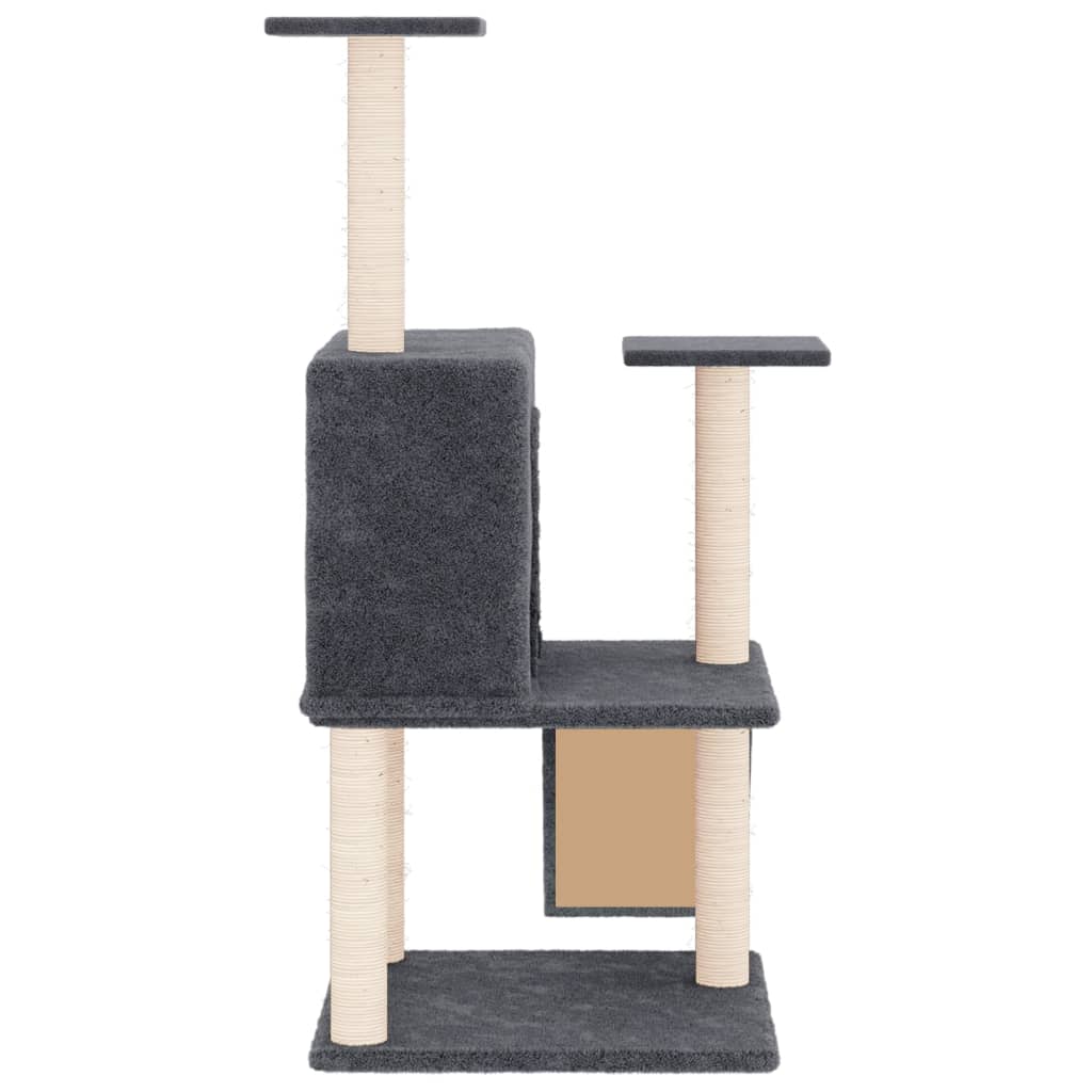 Arbre à chat avec griffoirs en sisal Gris foncé 109 cm