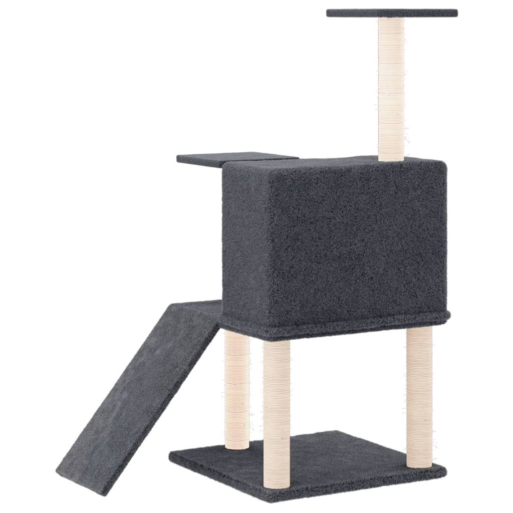 Arbre à chat avec griffoirs en sisal Gris foncé 109 cm