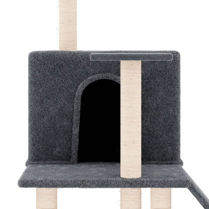 Arbre à chat avec griffoirs en sisal Gris foncé 109 cm