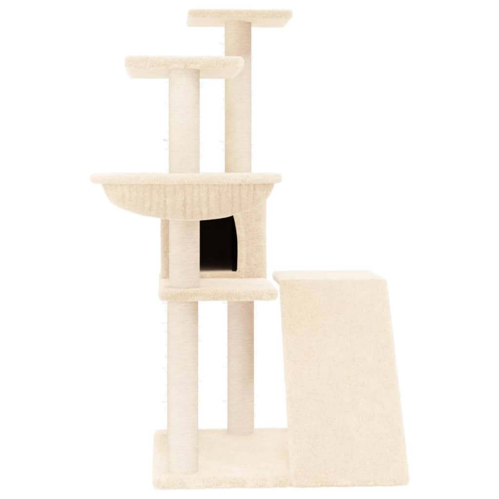 Arbre à chat avec griffoirs en sisal Crème 94 cm