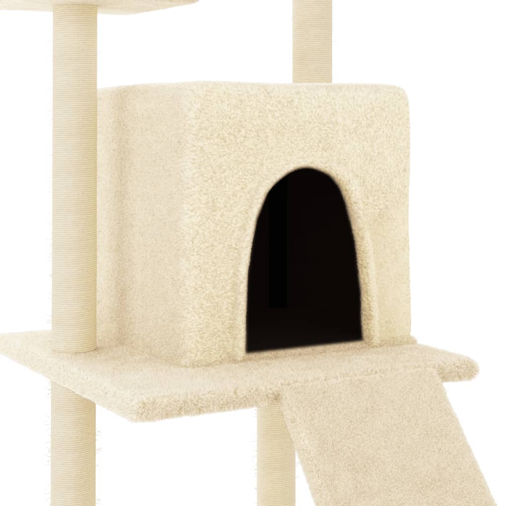 Arbre à chat avec griffoirs en sisal crème 110 cm