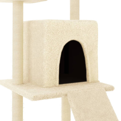 Arbre à chat avec griffoirs en sisal crème 110 cm