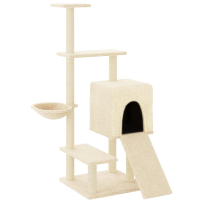 Arbre à chat avec griffoirs en sisal crème 130,5 cm