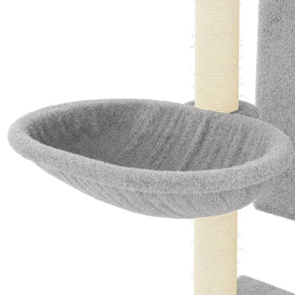 Arbre à chat avec griffoirs en sisal gris clair 130,5 cm